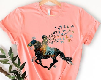 Horse Shirt, just a girl who loves horses, horseback riding, peace love horses, horse lover trail rider horse farm life , ranch life nature