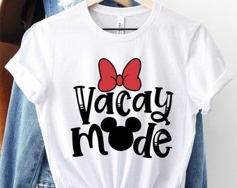 Vacay Mode Disney Unisex T-shirts, Disney Matching Couple Tees, Minnie and Mickey Matching Tees, Disney Vacation T-shirts
