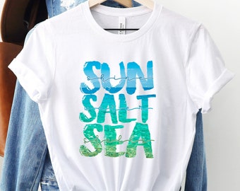 Sea. Salt. & Sun. Beach Summer T Shirt Vacation Outfit Sea. Salt. & Sun. Beach Summer T Shirt Vacation Outfit