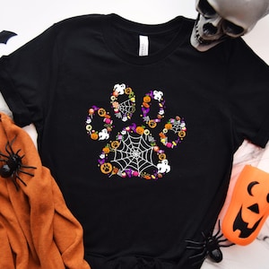 Cute Halloween dog paw Shirt, Animal paw, Cute Halloween shirt, Witch Shirt, Halloween animal lover tee,  Spirit shirt, teacher school shirt