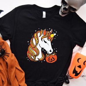 Halloween Unicorn Shirt, Cute Halloween Shirt, Gift for her, Halloween Sisters, Cute girls Halloween,  Trick or Treat , cute candy shirt