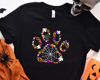 Cute Halloween dog paw Shirt, Animal paw, Cute Halloween shirt, Witch Shirt, Halloween animal lover tee,  Spirit shirt, teacher school shirt