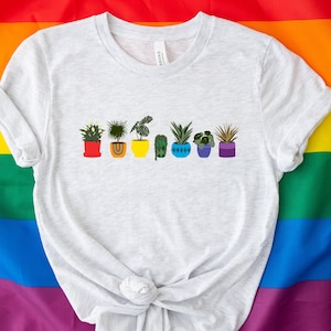 Pride Plant Shirt, Cute Pride Shirt, Gardener Shirt, Gender Neutral Shirt, Queer Shirt, Rainbow Shirt, Love Is Love, Pride Ally Shirt