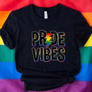 Pride Vibes Shirt, Retro Pride Shirt, Pride Rainbow Shirt, Pride Shirt, Pride Flag, LGBTQ Shirt, Lesbian Shirt, Gay Shirt, Pride Gift