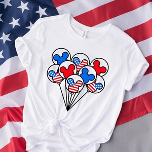 4th of July shirt, Independence day shirt– Mouse Balloons Patriotic shirt, Great America shirt, Soldier shirt, Freedom shirt, Balloon shirt