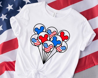 4th of July shirt, Independence day shirt– Mouse Balloons Patriotic shirt, Great America shirt, Soldier shirt, Freedom shirt, Balloon shirt