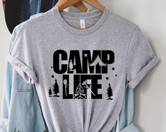 Camping Life Shirts, Camping Shirt, Camper T-shirt, Camper Shirt, Happy Camper Shirt, Camper Gift, Camper, Camping Group, Custom Shirts