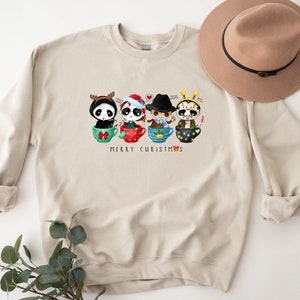 Horror Movie Characters Merry Christmas Shirt Hoodie Sweatshirt, Horror movie Chucky Chibi Shirt, Christmas Movie Killer Hoodie