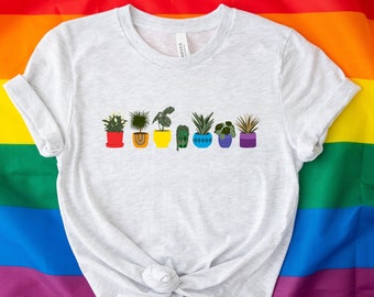 Pride Plant Shirt, Cute Pride Shirt, Gardener Shirt, Gender Neutral Shirt, Queer Shirt, Rainbow Shirt, Love Is Love, Pride Ally Shirt