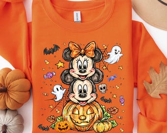 Mickey Minnie Pumpkin Shirt, Disney Halloween Shirt, Fall Disney Ears, Disney Pumpkin Shirt, Pumpkin Shirt, Halloween Fall Minnie Mickey Tee
