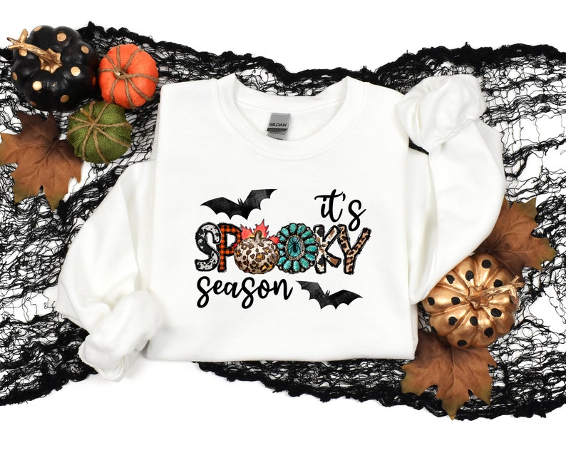 It's Spooky Season Shirt, Spooky Halloween Shirt, Spooky Typography Tee, Halloween Shirt, Witch Trick or Treat T-Shirt, Halloween Vibes Tees image 3