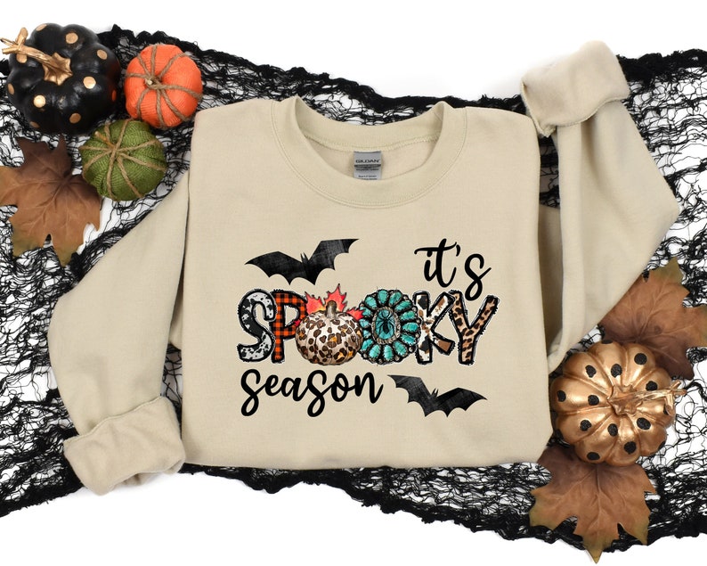 It's Spooky Season Shirt, Spooky Halloween Shirt, Spooky Typography Tee, Halloween Shirt, Witch Trick or Treat T-Shirt, Halloween Vibes Tees image 1