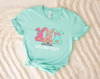 Chilling With My Peeps Shirt, Chilling With My Peeps Sweatshirt, Cute Easter Hoodie, Gift For Easter Day, Peeps Easter Shirt, Blessed Shirt