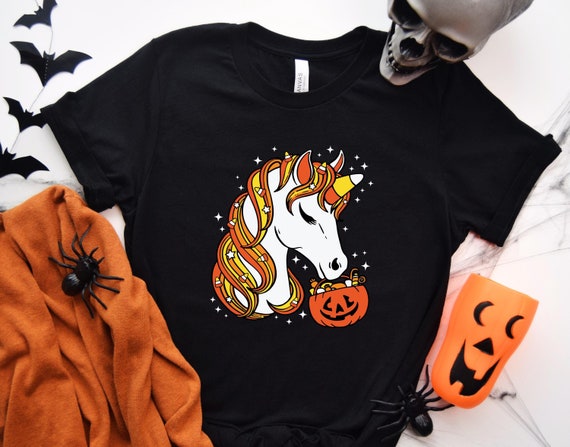 Halloween Unicorn Shirt, Cute Halloween Shirt, Gift for her, Halloween Sisters, Cute girls Halloween,  Trick or Treat , cute candy shirt
