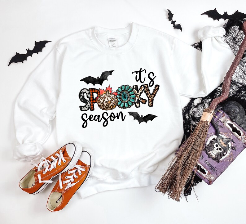 It's Spooky Season Shirt, Spooky Halloween Shirt, Spooky Typography Tee, Halloween Shirt, Witch Trick or Treat T-Shirt, Halloween Vibes Tees image 5