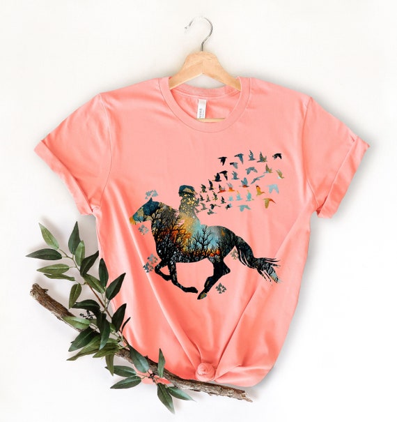 Womens Horse Shirt Horseback Riding Girls Lover Animal Womens Horse Shirt Horseback Riding Girls Lover Animal