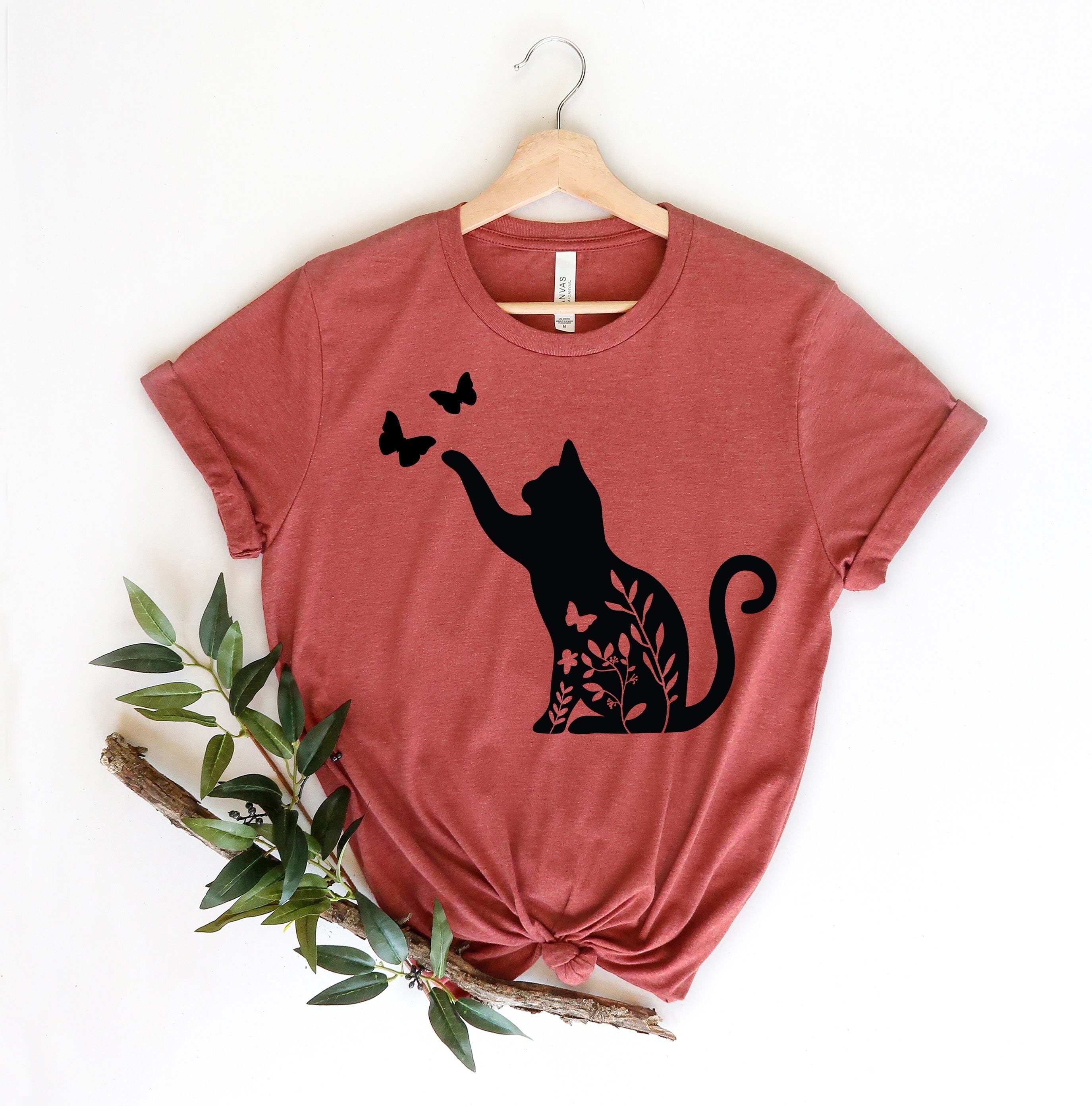 Flower Funny Cat Shirt | Butterfly Shirt | Cat Lover Gifts | Animal T ...