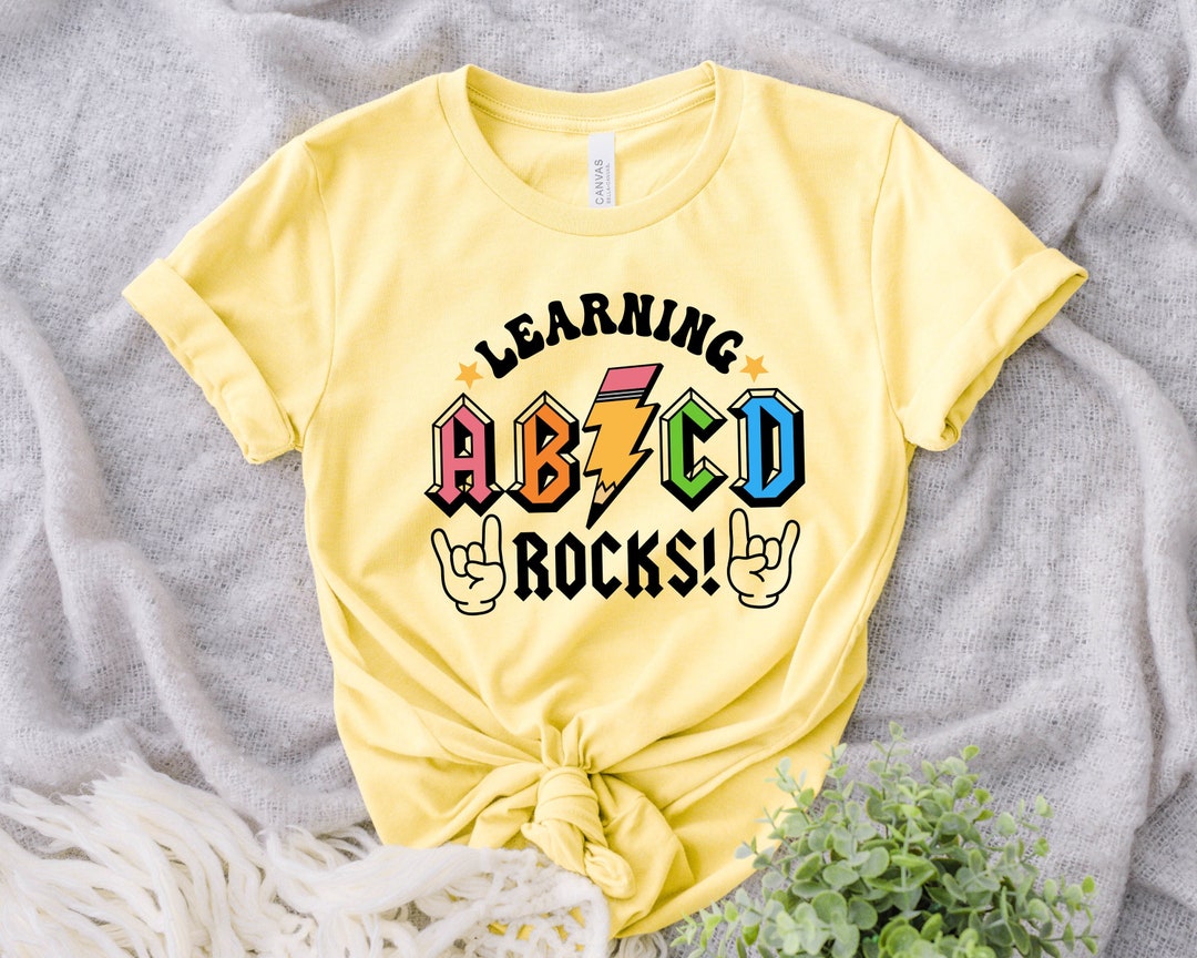 ABCD Learning Rocks Shirt, Retro Teacher Shirt, Teacher Team Shirt ...