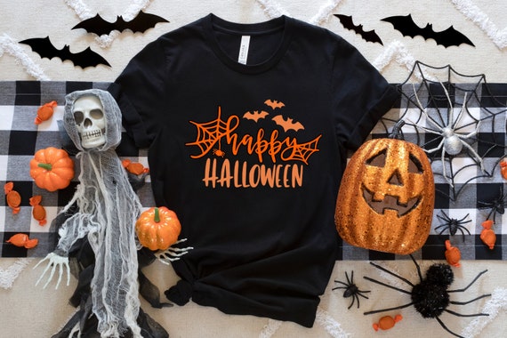 Happy Halloween Shirt, Halloween Vibes Shirt, Halloween Shirt, Pumpkin Graphic Tee, Halloween Rainbow shirt, Witch Shirt, Trick or Treat Tee
