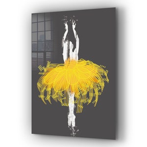 Ballerina Silhouette , Ballerina , Canvas Decor , Glass Wall Art ,  Canvas Wall Art , Modern Art, Christmas Gift , Room Decor