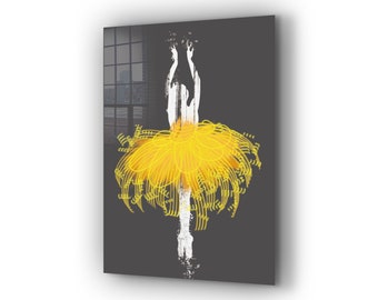 Ballerina Silhouette , Ballerina , Canvas Decor , Glass Wall Art ,  Canvas Wall Art , Modern Art, Christmas Gift , Room Decor