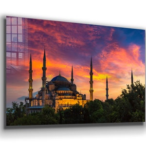 Istanbul , Sultan Ahmet Mosque , Canvas Decor , Glass Wall Art ,  Canvas Wall Art , Modern Art,  , Room Decor Mother&#39;s Day Gift