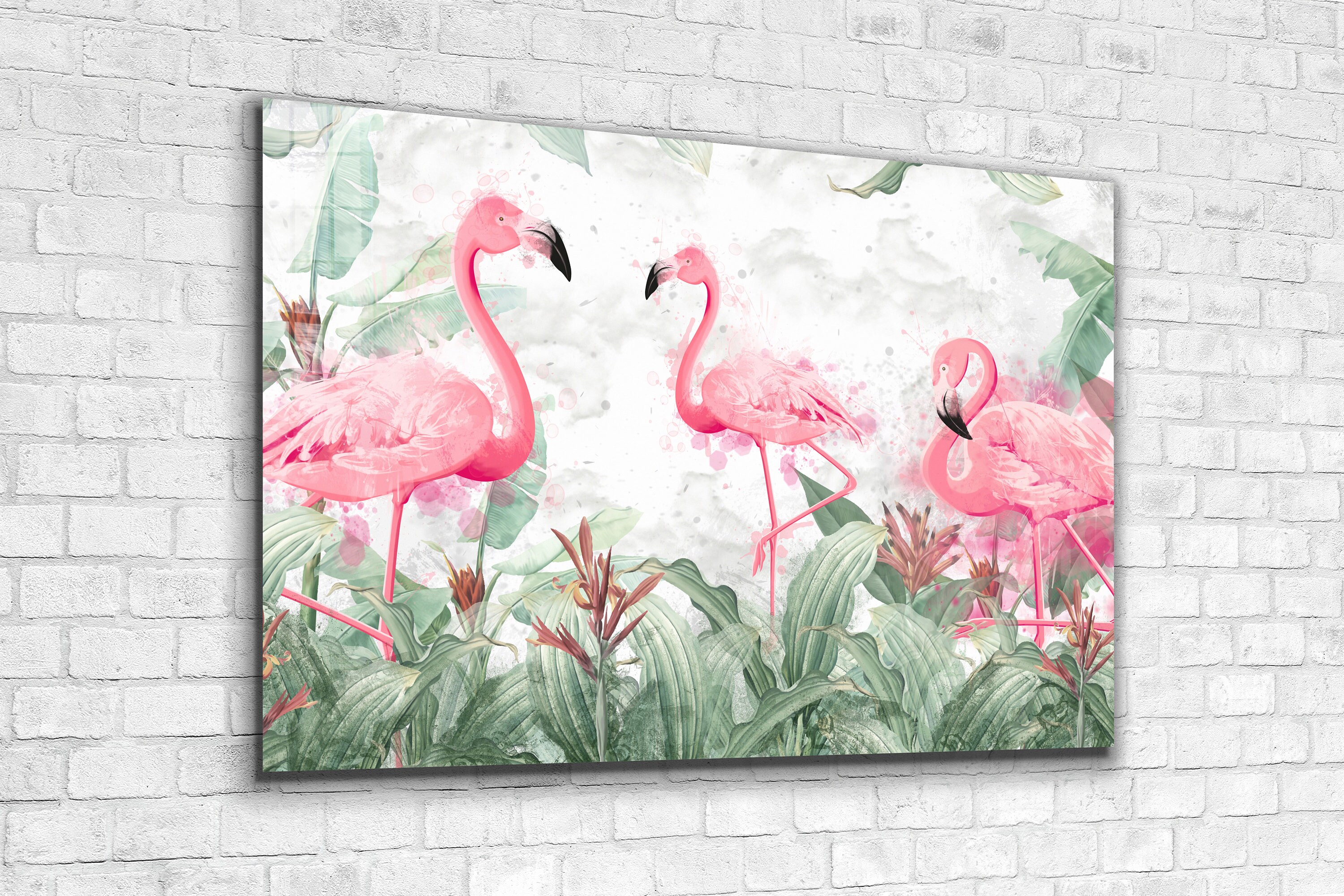 Quadro Su Tela Con Fenicottero Rosa Nella Vasca Da Bagno: Stampa D'Arte Moderna Per Decorazione Pareti Bagno, 30,5x40,6 Cm, Telaio In Legno - 3