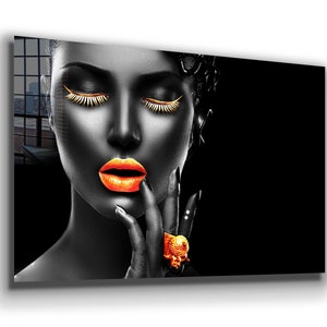 Frau Porträt Leinwand Dekor, Glas Wandkunst, Leinwand Wandkunst, Moderne Kunst, Zimmer Dekor Muttertag Geschenk