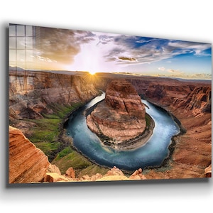 Tempered Glass Wall Art /Canvas Wall Art /Horseshoe Bend Wall Art /Scenery Glass Printing / Canvas Printing / Large Wall Art / Wall Hangings