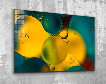 Droplet , Bubbles , Colourful Bubbles , Canvas Decor, Glass Wall Art ,  Canvas Wall Art , Modern Art,  , Room Decor Mother's Day Gift