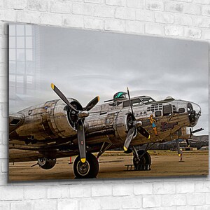 Vintage Plane  Glass Wall Art ,  Canvas Wall Art , Modern Art,  , Modern Room Decor Mother&#39;s Day Gift