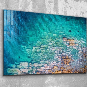Aboveal Ocean View  , Glass Wall Art ,  Canvas Wall Art , Modern Art Mother's Day Gift