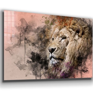 Tempered Glass Wall Art / Canvas Wall Art  / Lion Wall Art / Glass Printing / Canvas Printing / Large Wall Art / Wall Hangings