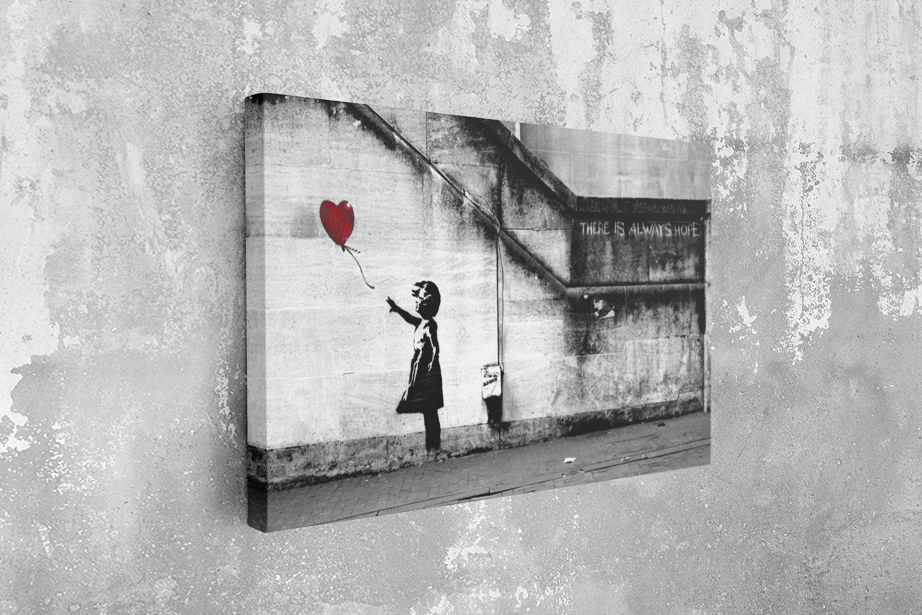 Banksy Red Balloon Girl Art: Glass or Canvas Wall Decor - Etsy