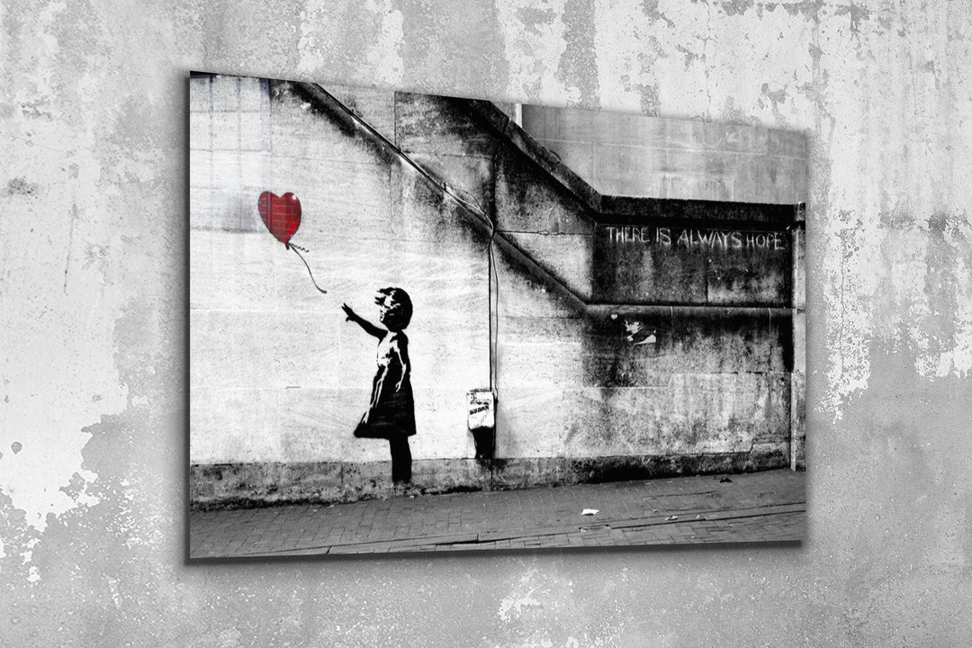 Banksy Red Balloon Girl Art: Glass or Canvas Wall Decor - Etsy