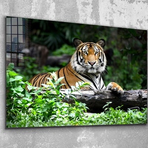 Tiger Glass Decor,  Canvas Decor, Glass Wall Art ,  Canvas Wall Art , Modern Art,Room Decor Mother&#39;s Day Gift