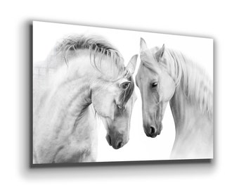 Tempered Glass Wall Art / Canvas Wall Art  / Horses Wall Art / Glass Printing / Large Wall Art / Wall Hangings / Christmas Gift