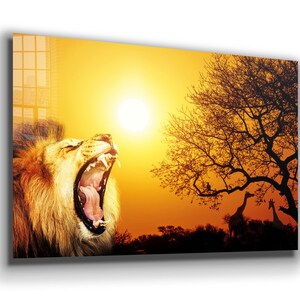 Tempered Glass Wall Art / Canvas Wall Art  / Lion  Wall Art / Glass Printing / Canvas Printing / Large Wall Art / Wall Hangings