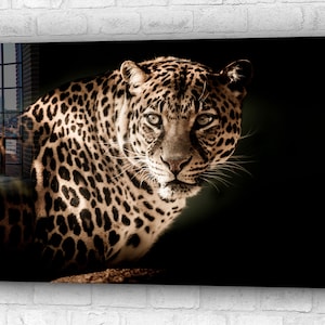 Leopard ,Leopard Glass Decor, Leopard Canvas Decor, Glass Wall Art ,  Canvas Wall Art , Modern Art,  , Modern Room Decor Mother&#39;s Day Gift