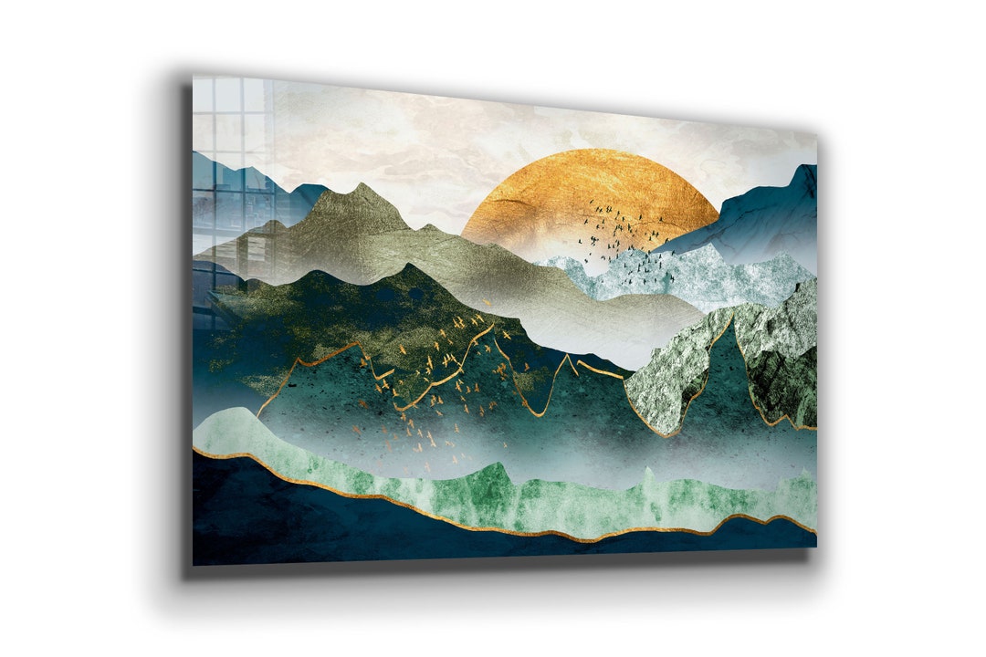 Sunrise , Mountain , View , Canvas Decor , Glass Wall Art , Canvas Wall ...