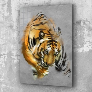 Tiger  , Animal , Glas Wall Art ,Canvas Wall Art , Modern Art,  , Room Decor Mother&#39;s Day Gift