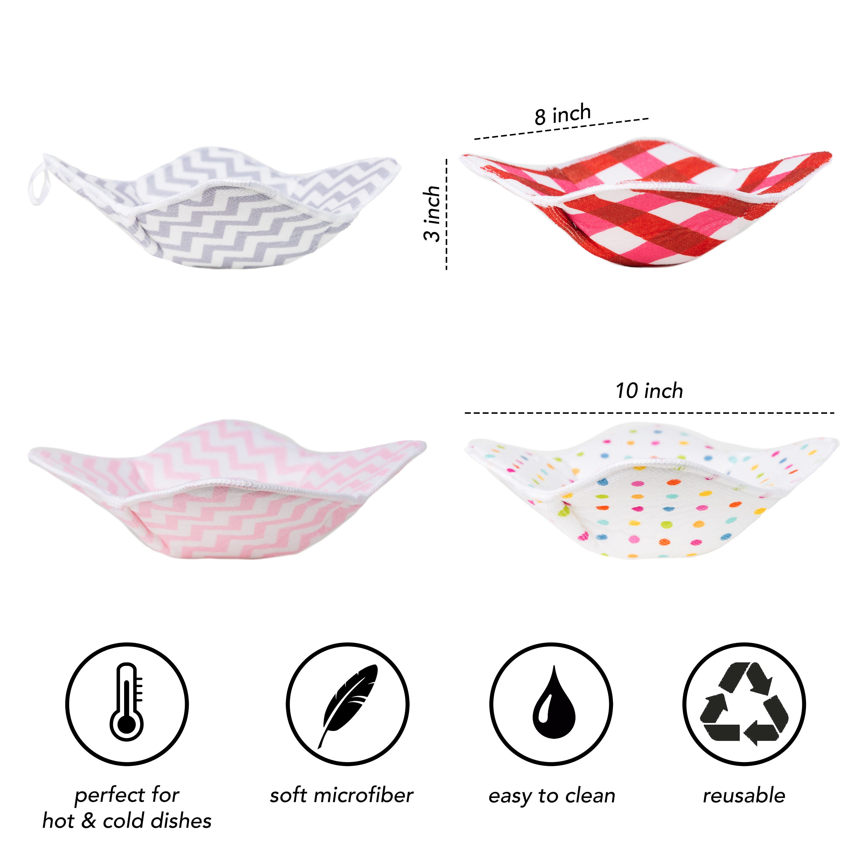 Bowl Huggers Set of 4 Microwavesafe Hot Cold Bowl Holder Heat