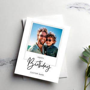 Carte de joyeux anniversaire, Nom personnalisé, Image personnalisée, Image de l'appareil photo, Carte personnalisée, Carte d'anniversaire personnalisée, Anniversaire personnalisé, Message personnalisé