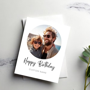 Happy Birthday Card, Custom Name, Custom Picture, Picture Prints, Custom Card, Personalised Birthday Card, Custom Birthday, Custom Message