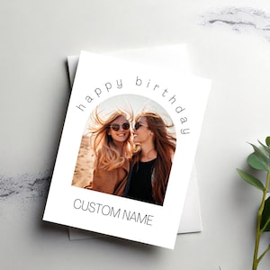 Happy Birthday Card, Custom Name, Custom Picture, Custom Photo Card, Custom Card, Personalised Birthday Card, Custom Birthday,Custom Message