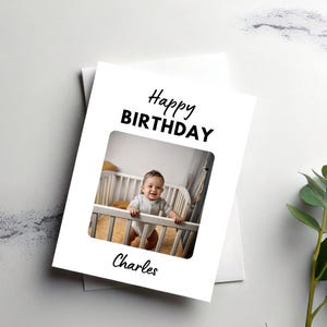Happy Birthday Card, Custom Name, Custom Picture, Camera Picture, Custom Card, Personalised Birthday Card, Custom Birthday, Custom Message