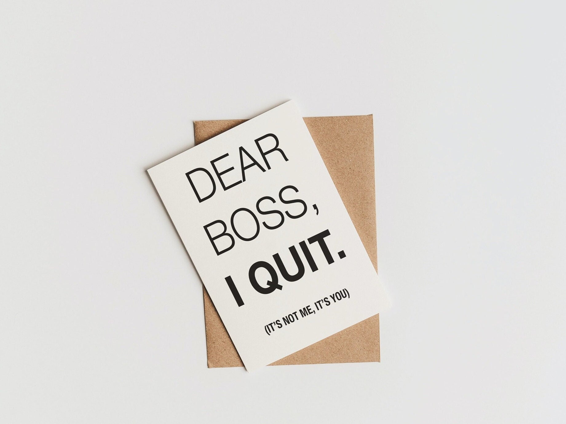 Dear Boss I Quit Card Quit My Job Card Resignation Card | Etsy