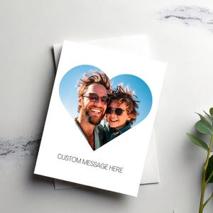 Custom Heart Photo Card, Custom Picture, Personalisable, Custom Card, Personalised Card, Personalised Gift, Photo Card, Custom Message