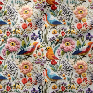 Multi-Purpose Decorative Design Digital Printing Fabric With 3D Colorful Floral Bird Pattern-Upholstery-Furniture-Drapery-PES