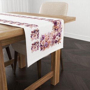 Soft Tone Floral Patterned Runner - Table runner, Floral table runner, Farmhouse Style, Home Textile Project 18&#39;&#39;x 55&#39;&#39;